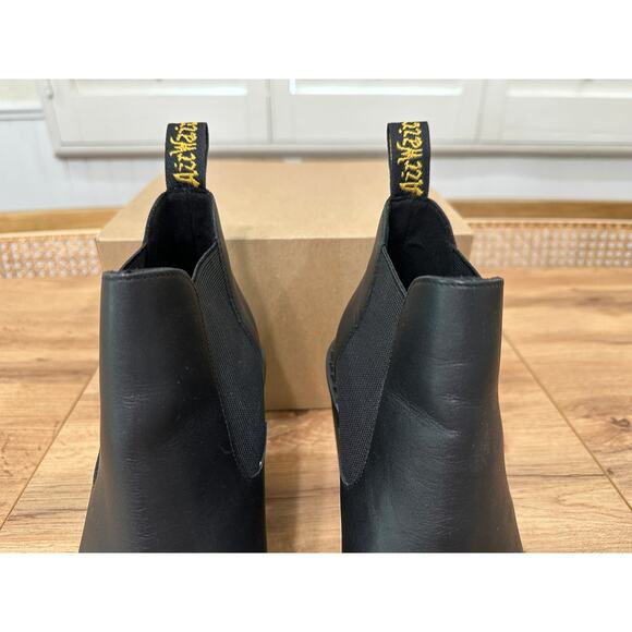 Dr. Martens Docs Hurston Leather Heeled Chelsea Boots Black Sendal Size 8 NWOB - Picture 5 of 12
